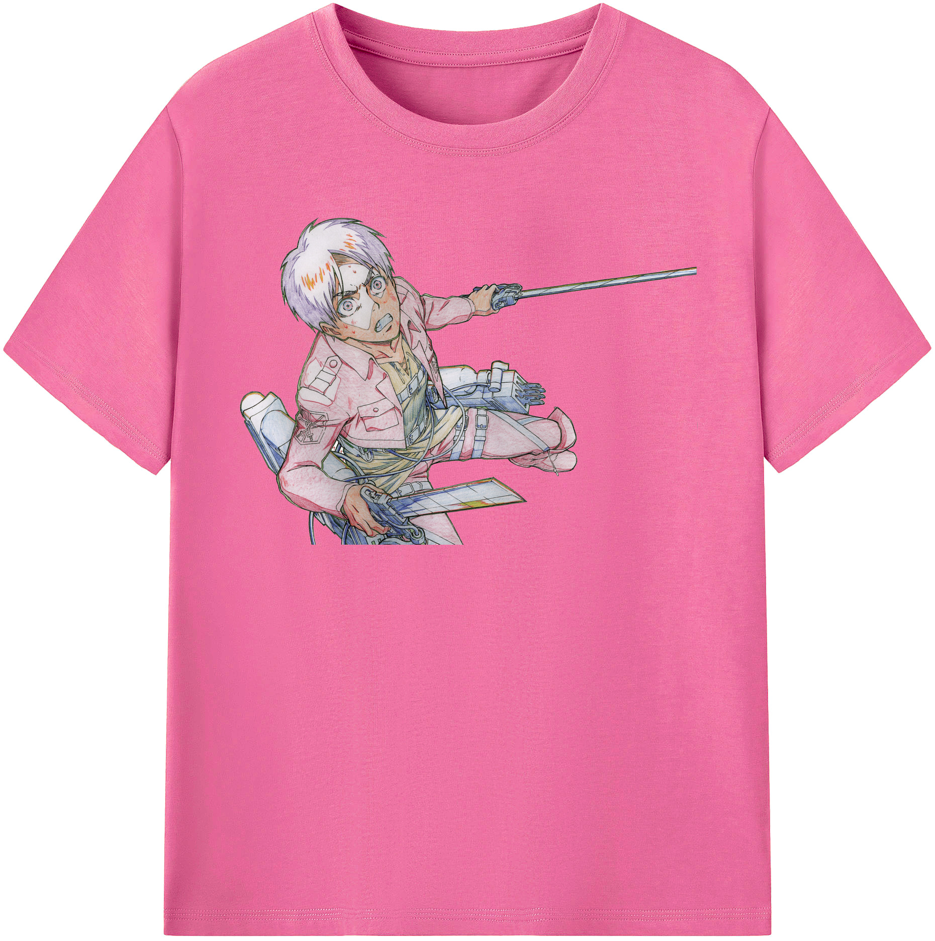 （画像用） 進撃の巨人 エレン･イェーガー Attack on Titan Eren Jäger レディースカジュアルプリントTシャツ（綿100％）